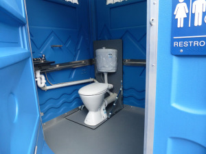Sydney Bathroom Hire's new sewer connected wheelchair access toilet.