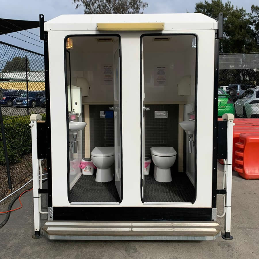 Outside Dual Deluxe Toilets For Events